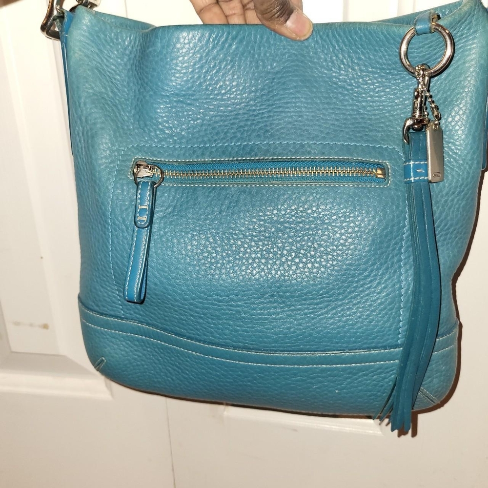 Coach Teal Leather Shoulder Bag